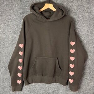 Dandy Worldwide Hoodie M Brown Good Heart Sleeve Graphic Pullover
